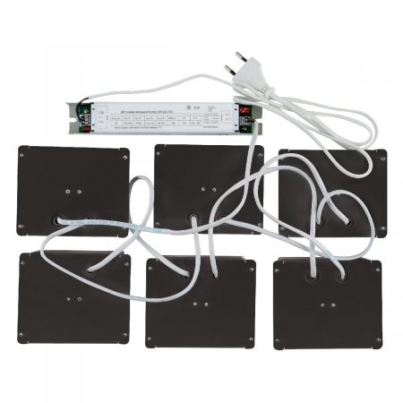 Встраиваемый светильник (комплект из 6 шт) Uniel ULP-1010 42W/4000К IP40 GRILYATO BLACK KIT06 UL-00008958
