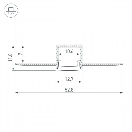 Профиль Arlight FANTOM-BENT-W12-TOP-2000 ANOD 040327