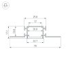 Профиль Arlight FANTOM-BENT-W23-SIDE-2000 ANOD 040331