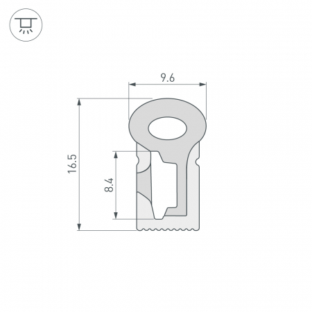 Силиконовый профиль Arlight WPH-FLEX-0817-SIDE-S8-10m WHITE 040827