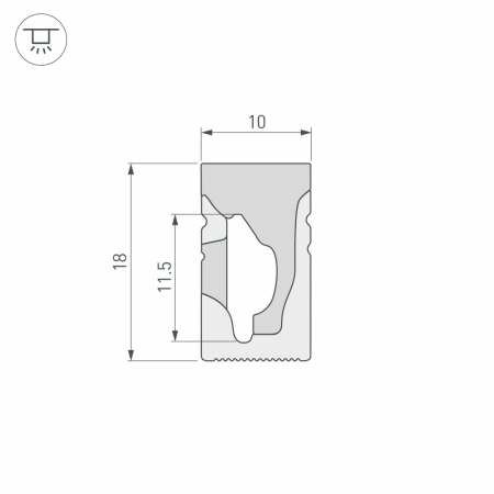 Силиконовый профиль Arlight WPH-FLEX-1018-SIDE-S10-50m WHITE 040828