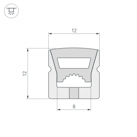 Силиконовый профиль Arlight WPH-FLEX-1212-TOP-S8-20m WHITE 041091