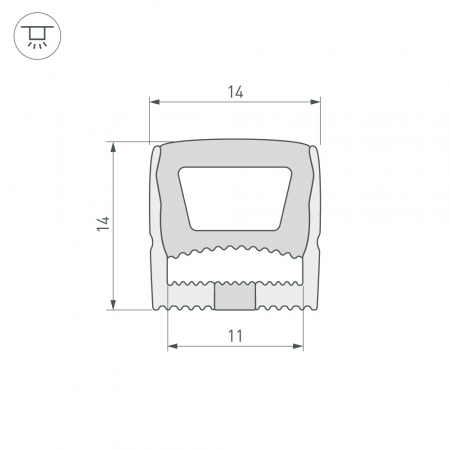 Силиконовый профиль Arlight WPH-FLEX-1414-TOP-S11-5m WHITE 040286