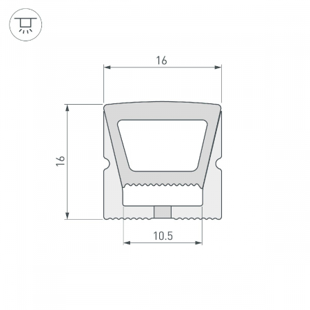 Силиконовый профиль Arlight WPH-FLEX-1616-TOP-S11-5m WHITE 040270
