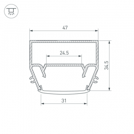Профиль Arlight STRETCH-S-35-CEIL-CENTER-2000 (GAMMA35) 040699