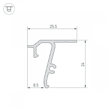 Профиль Arlight STRETCH-SHADOW-TECH-CEIL-2000 BLACK (A2-DELTA) 040704