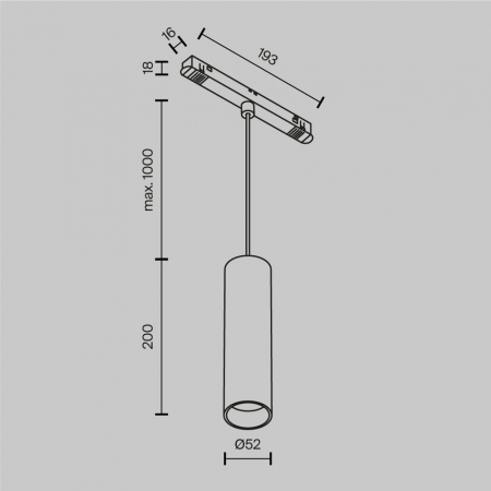 Трековый подвесной магнитный светильник Maytoni Focus LED TR041-2-12W4K-W