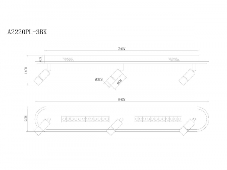 Спот Arte Lamp Pisces A2220PL-3BK