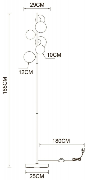 Торшер Arte Lamp Gemini A2243PN-6PB