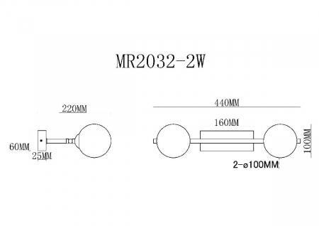 Настенный светильник MyFar Valency MR2032-2W