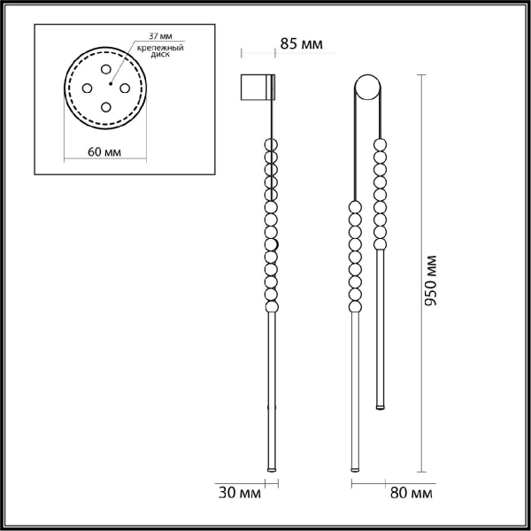 Настенный светильник Odeon Light Monella 6639/16WL