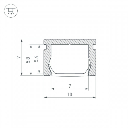 Алюминиевый профиль Arlight PIK-1007-2000 ANOD BLACK 045492