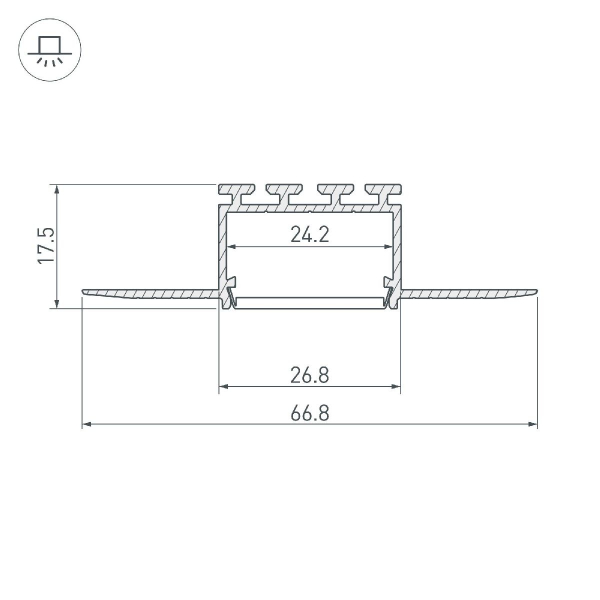 Алюминиевый профиль Arlight PLS-F-HIDE-3000 044849