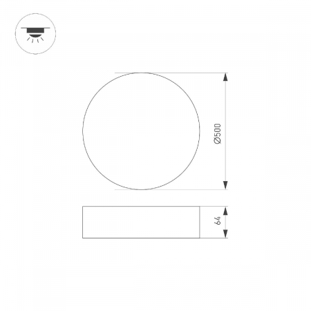 Потолочный светильник Arlight IM-RONDO-EMERGENCY-3H-R500-54W Warm3000 (WH, 120 deg, 230V) 041071