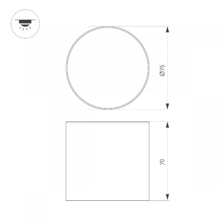 Накладной светильник Arlight SP-CYLINDO-R75-7W Warm3000 (WH, 110 deg, 230V) 043955