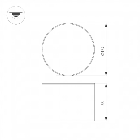 Накладной светильник Arlight SP-CYLINDO-R160-18W Warm3000 (BK, 110 deg, 230V) 043964