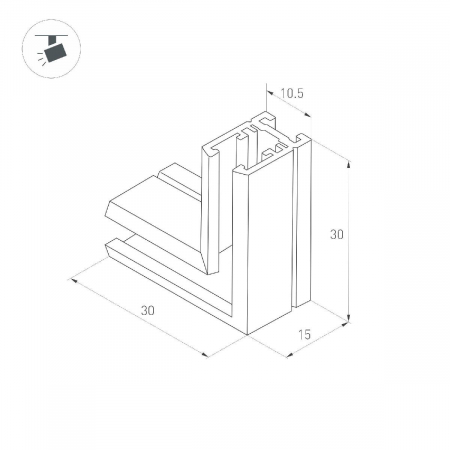 Коннектор угловой Arlight MAG-MICROCOSM-CON-L90 (BK) (Arlight, IP20) 044527