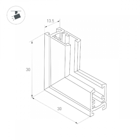 Коннектор угловой Arlight MAG-MICROCOSM-CON-L90-INT (BK, внутренний) 044529