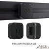 Трековая розетка Arte Milano Am-track-sockets 380022TS/USBx2 Black