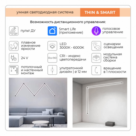 Настенно-потолочный светильник IMEX Thin & Smart IL.0060.5000-500-MG