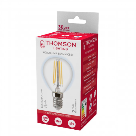 Лампа светодиодная Thomson Globe E14 11W 6500K шар TH-B2338
