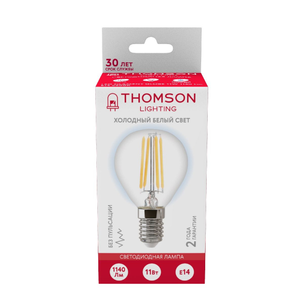 Лампа светодиодная Thomson Globe E14 11W 6500K шар TH-B2338