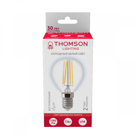 Лампа светодиодная Thomson Globe E14 11W 6500K шар TH-B2338
