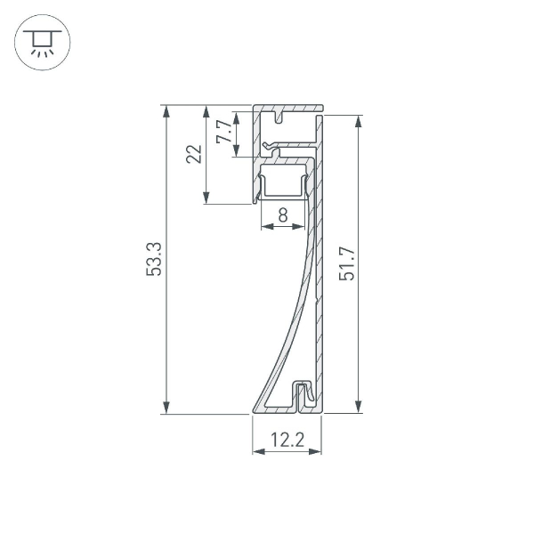 Профиль Arlight PLINTUS-H54-2000 ANOD 046388