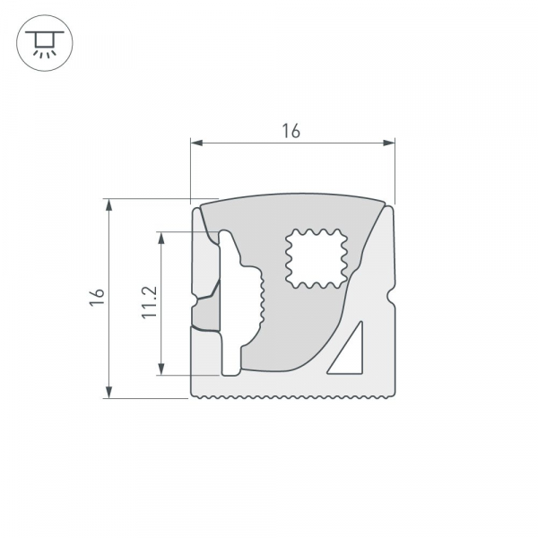 Силиконовый профиль Arlight WPH-FLEX-1616-SIDE-S11-20m WHITE 041093(1)