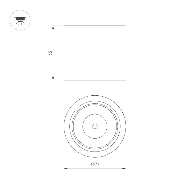 Накладной светильник Arlight SP-DICE-R77-10W Warm3000 (BK, 24 deg, 230V) 046626