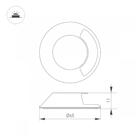 Накладка Arlight ART-DECK-CAP-LID1-R65 (SL, STEEL) 045349