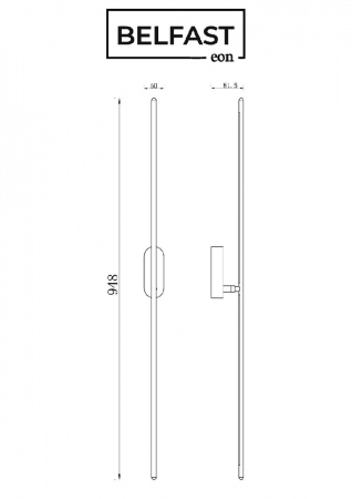Настенный светильник Belfast Skipton 85001-1W-L BL