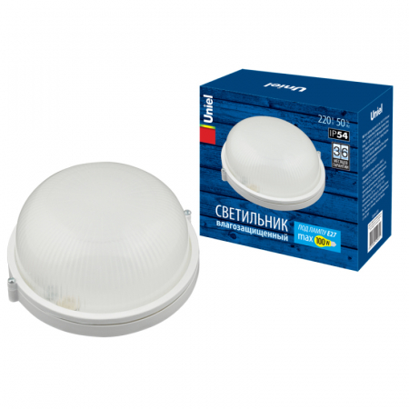 Потолочный светильник Uniel UWL-R01 100W/E27 IP54 WHITE Круг