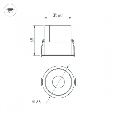 Встраиваемый светильник Arlight MS-ATLAS-BUILT-R66-15W Warm3000 037185(1)