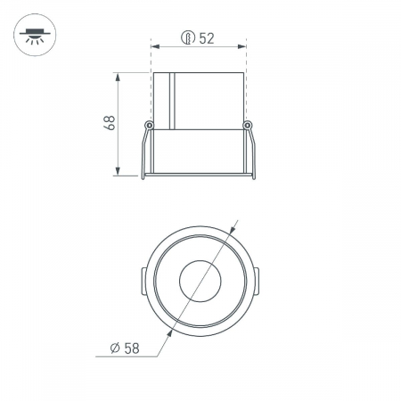 Встраиваемый светильник Arlight MS-ATLAS-BUILT-R58-10W Warm3000 035454(1)