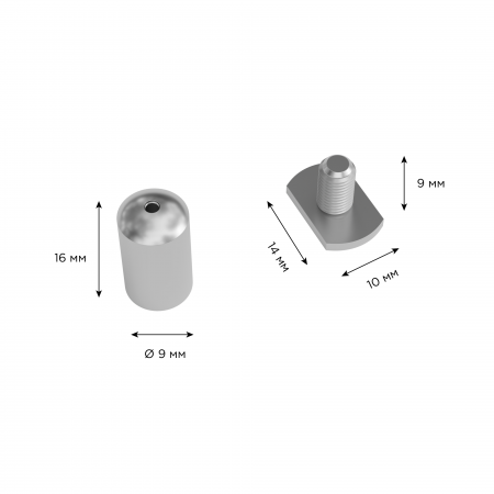 Комплект крепежей для алюминиевого профиля Apeyron К-08-40 (4 шт)