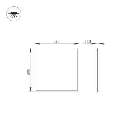 Светодиодная панель Arlight DL-TITAN-S600x600-40W Warm3000 (WH, 120 deg, CRI90, 230V) 055207