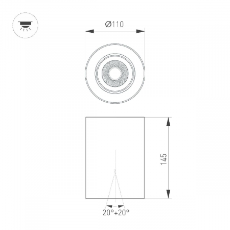 Накладной светильник Arlight SP-FOCUS-R110-18W Day4000 054854
