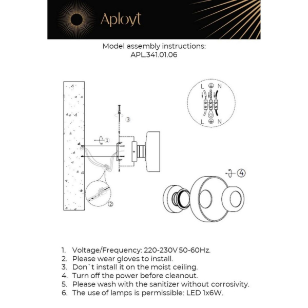 Настенный светильник Aployt Eloiza APL.341.01.06
