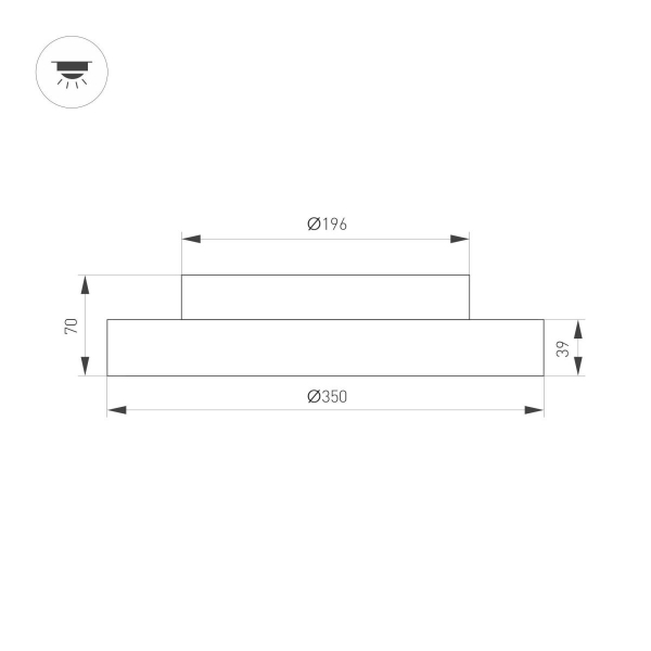 Потолочный светильник Arlight SP-ESTELY-R350-30W Warm3300-MIX (BK, 80 deg, 230V, TRIAC) 054794