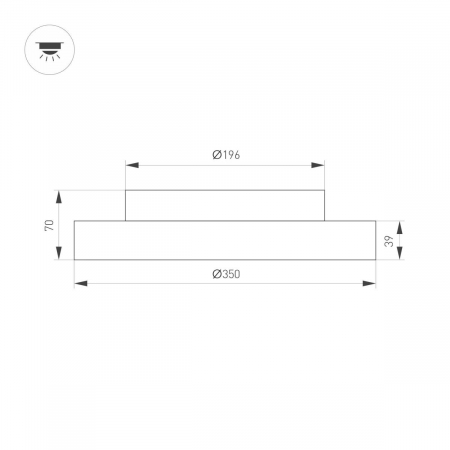 Потолочный светильник Arlight SP-ESTELY-R350-30W Warm3300-MIX (BK, 80 deg, 230V, TRIAC) 054794