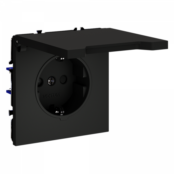 Розетка с защитными шторками и крышкой Voltum S70 VLS040308