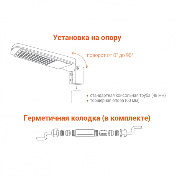 Уличный консольный светильник Wolta STL-120W03