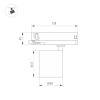 Трековый трехфазный светильник Arlight LGD-DYKE-4TR-R60-8W Warm3000 (WH, 38 deg, 230V) 052272