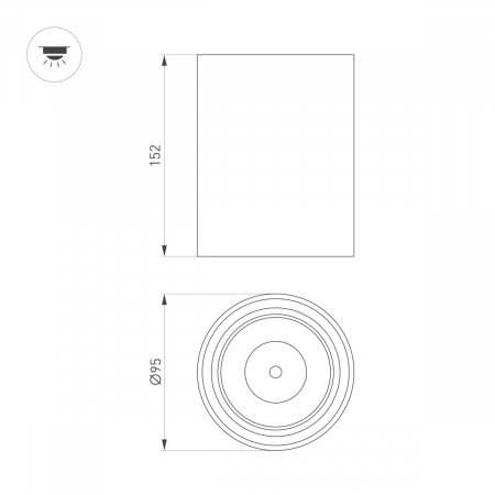 Накладной светильник Arlight SP-SALT-R95-20W Warm3000 (BK, 40 deg, 230V) 056754