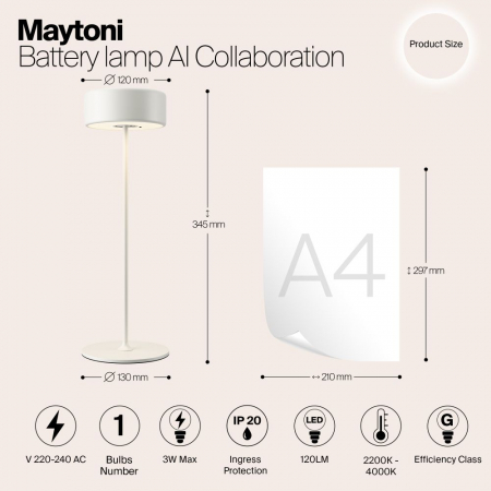 Настольная лампа Maytoni AI Collaboration MOD229TL-L3W3K2