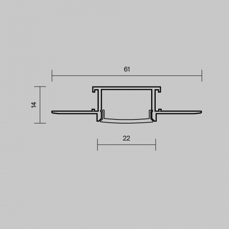 Рассеиватель для профиля 61×14 Maytoni Led Strip ALM-6114-B-DF-2M 642014
