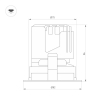 Встраиваемый светильник даунлайт Arlight MS-ARADO-BUILT-R75-12W Warm3000 (WH-WH, 55 deg, 230V) (IP20 Металл) 059108