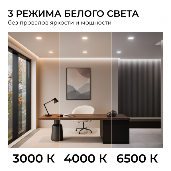 Встраиваемая светодиодная панель Apeyron 3 ССT 06-166
