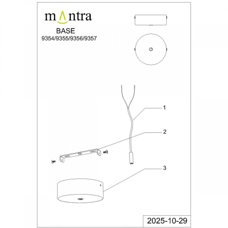 Основание потолочное 1L Mantra Modular Light Florones 9356